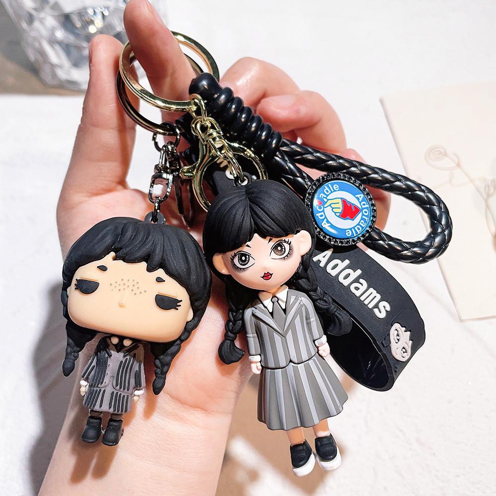 Adorable 3d Silicone Keychain Wednesday Addams Family Doll For Kids And Adults