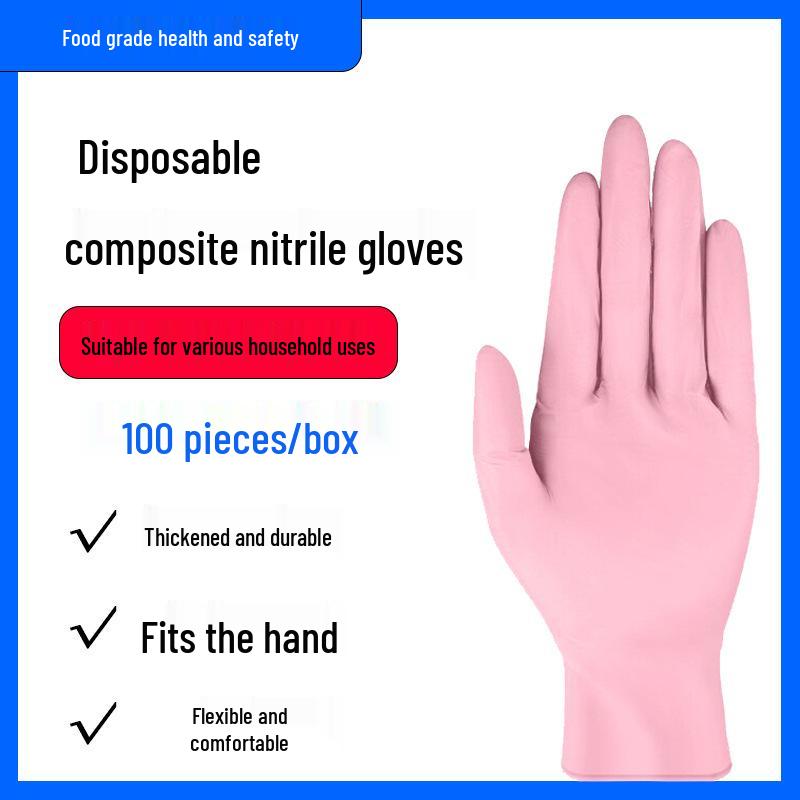 9-inch Food-Grade Nitrile Disposable Gloves for Dental, Beauty, Household & Medical Use - Waterproof & Protective