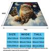 Christmas cat Printed Flannel Blanket, soft throw for bedroom sofa, washable, Christmas present, great gift.