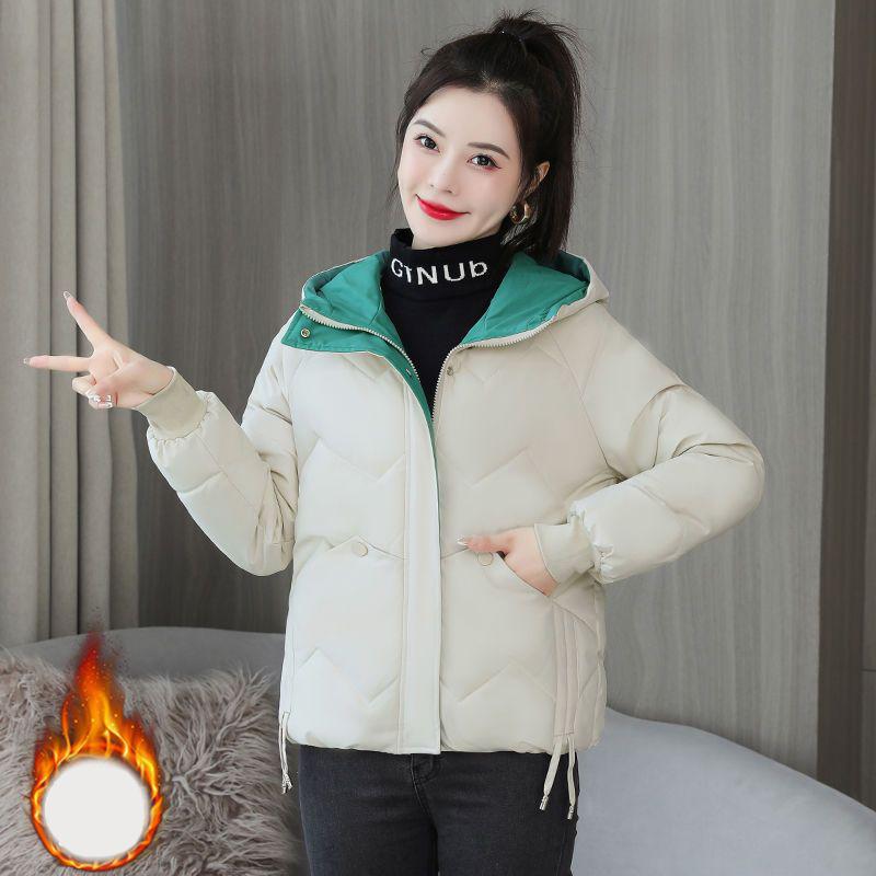 

Зимнее пальто Женский пуховик из хлопка Теплый свободный стеганый хлопковый пуховик Повседневный черный красный Верхняя одежда XXXL