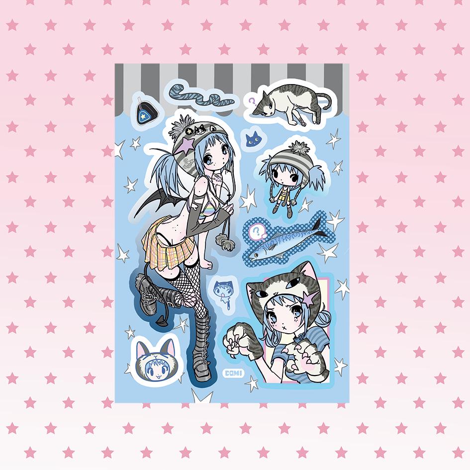 Domi Korean Style Sweet & Cool Girl Character Sticker Book – Creative Journal Stickers