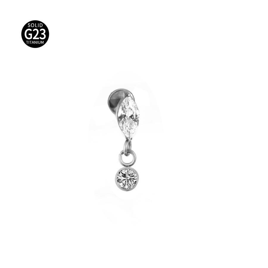 2024 Подвеска Кошачий глаз Титан G23 Пирсинг для губы Панк-украшение 1.2x8mm