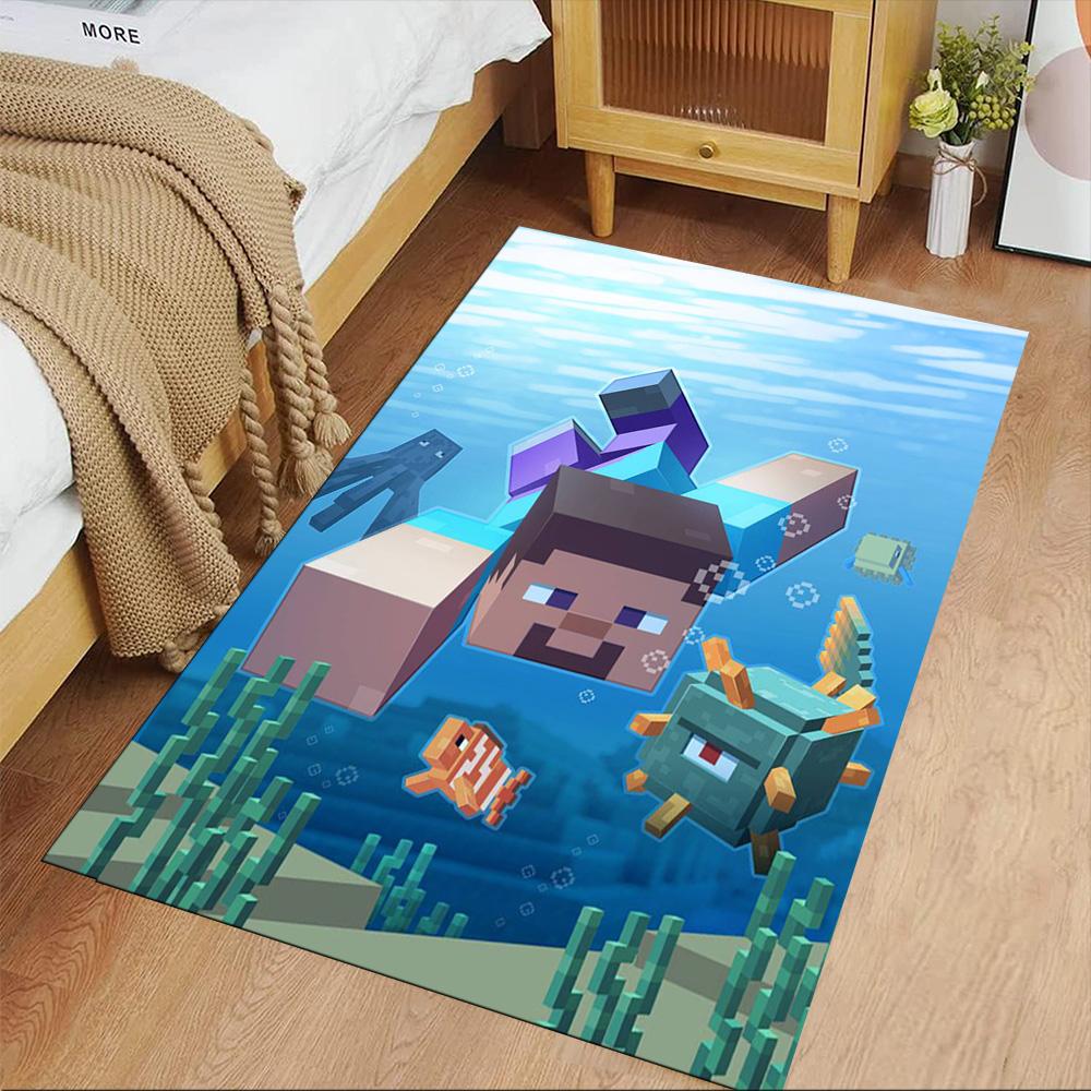 Minecraft Floor Mat Suitable for Dormitory Foyer Playrooms Dining Room Antislip Carpet Office home decor Luxury Gift for Birthday, Christmas, Wedding