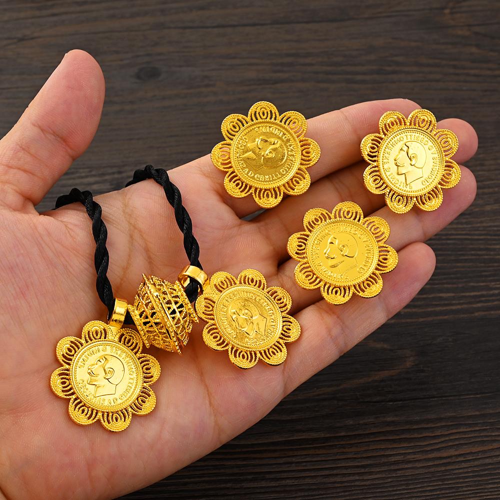 

Эфиопские Роскошные Циркониевые Наборы Позолоченные Серьги Кольцо Подвеска для Женщин Эритрейская Африканская Невеста Свадьба resizable