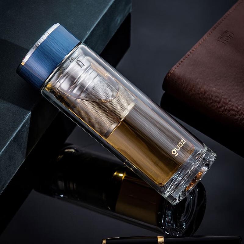 GZ-S69 Star Ripple Double-Layer Glass Office Cup