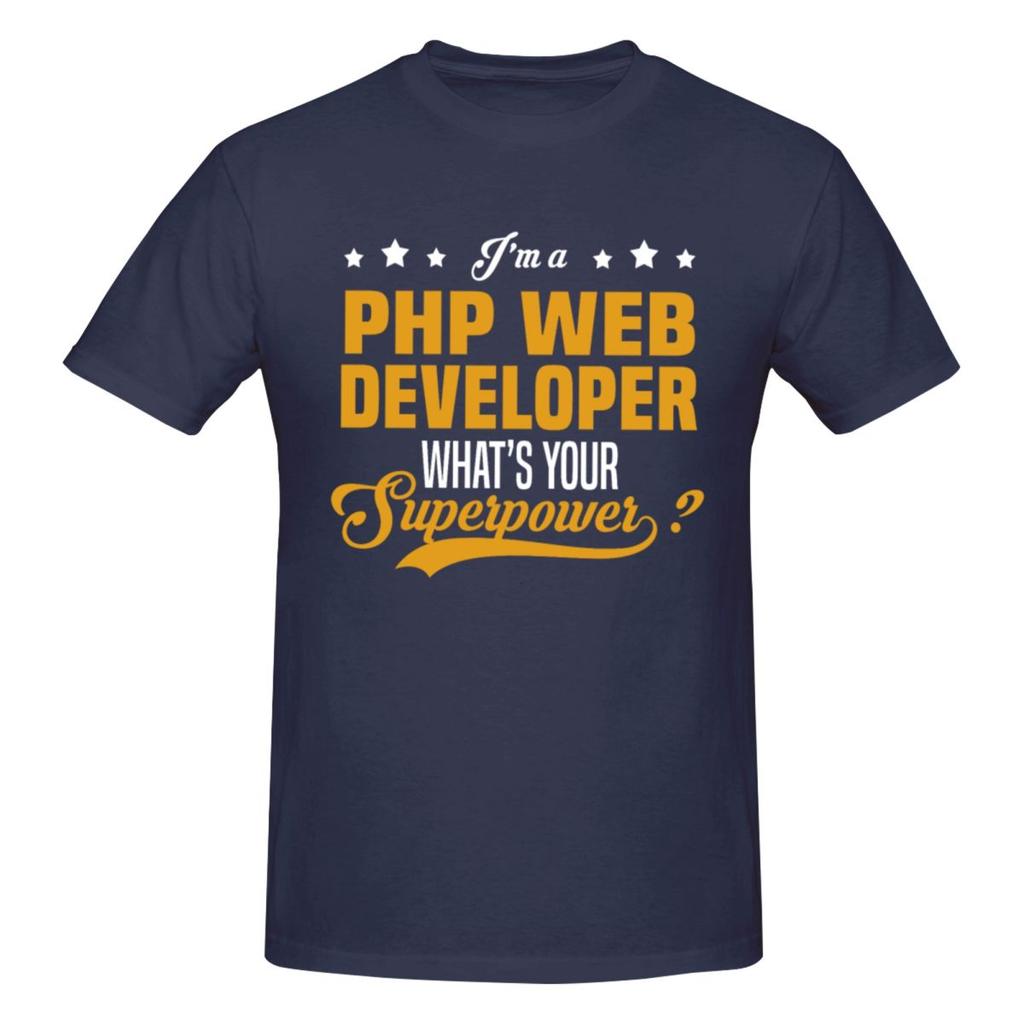 Unisex PHP Web Developer T Shirt Streetwear Big Size Cotton Crewneck Sleeve Custom Unisex Tshirt