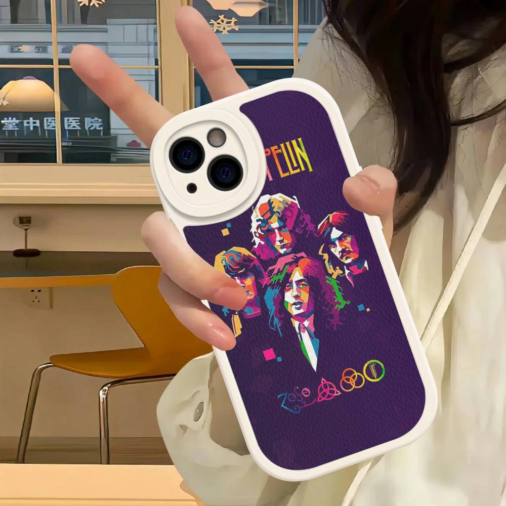 Rock Band L-Led Zeppelin For IPhone 16 15 14 16E 13 12 11 Pro Max Plus Phone Leather Case