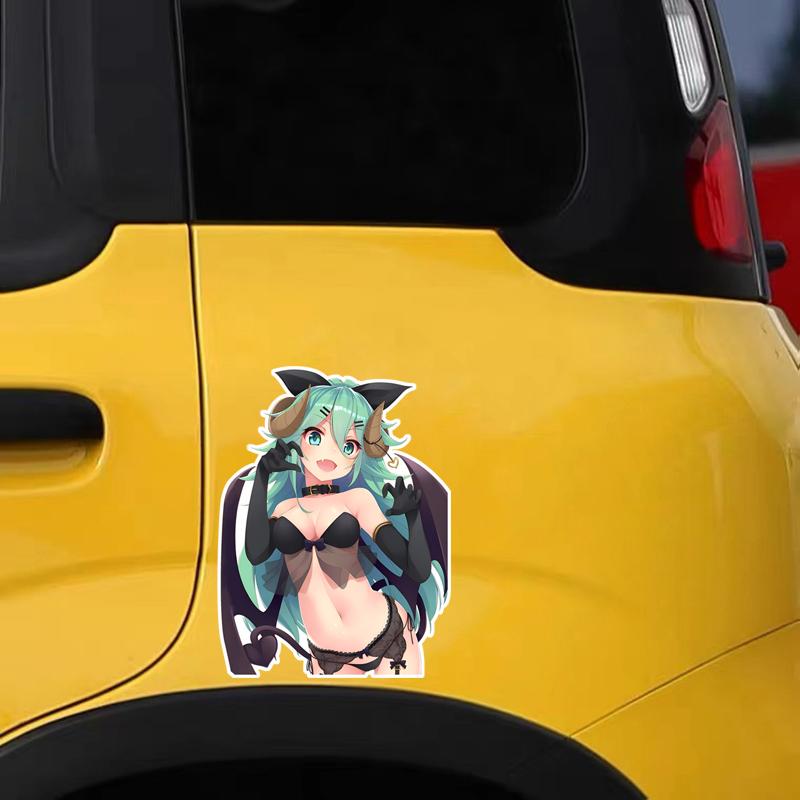 DM72#15cm Hravé a zábavné Anime Girl Vinylová samolepka na auto Vodotěsná vinylová samolepka Autodoplňky Dekor