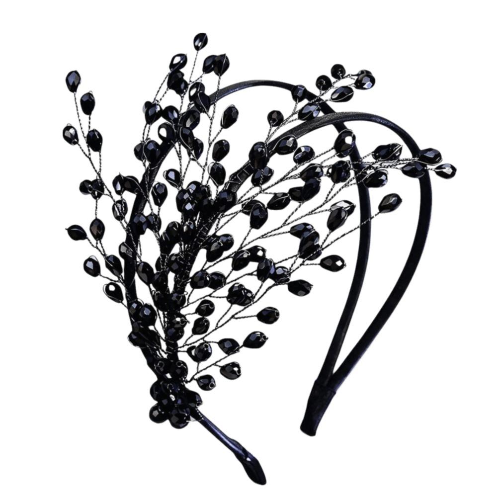 Sparkly Design Crystal Bridal Headband Double Layer Handmade Headpiece For Bridesmaids