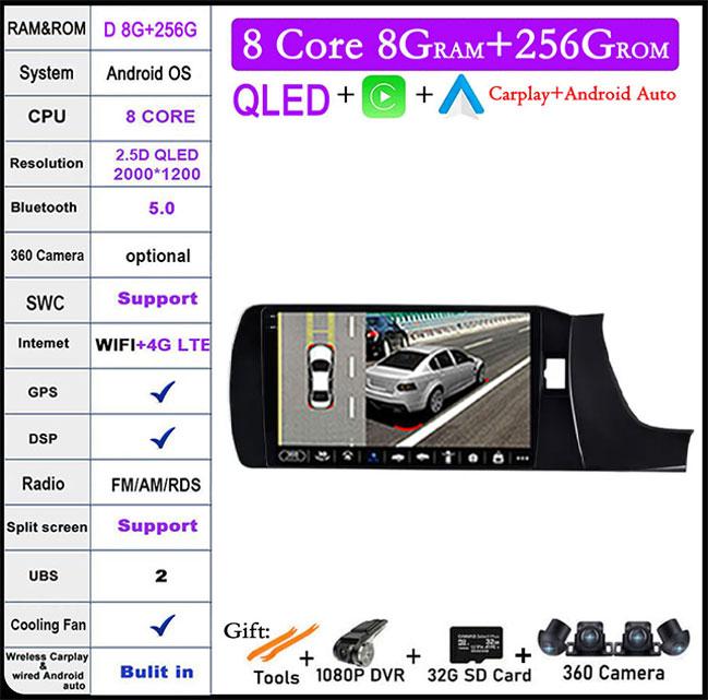 QLED/Screen Android 14 For Honda Amaze 2018 2019 Car Video Multimedia Player Autoradio GPS Navigation Radio Stereo Auto