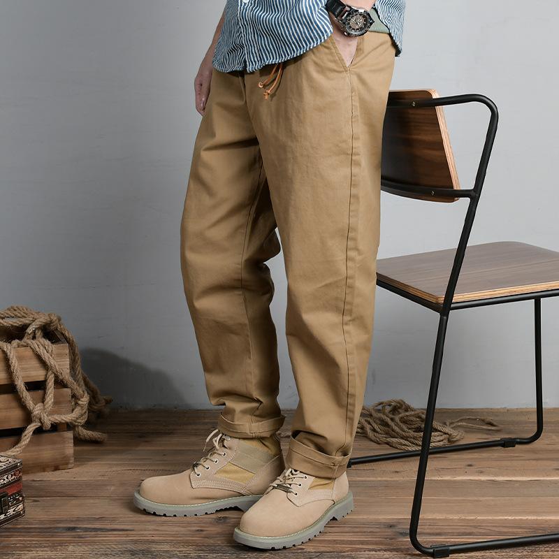 

Spring Autumn Overalls Loose Wide-leg Pants Straight Men s Casual Pants 38 чёрный