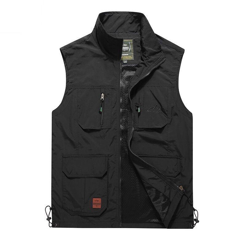 Men s Quick-Dry Multi-Pocket Outdoor Vest for Photography & Fishing 4XL