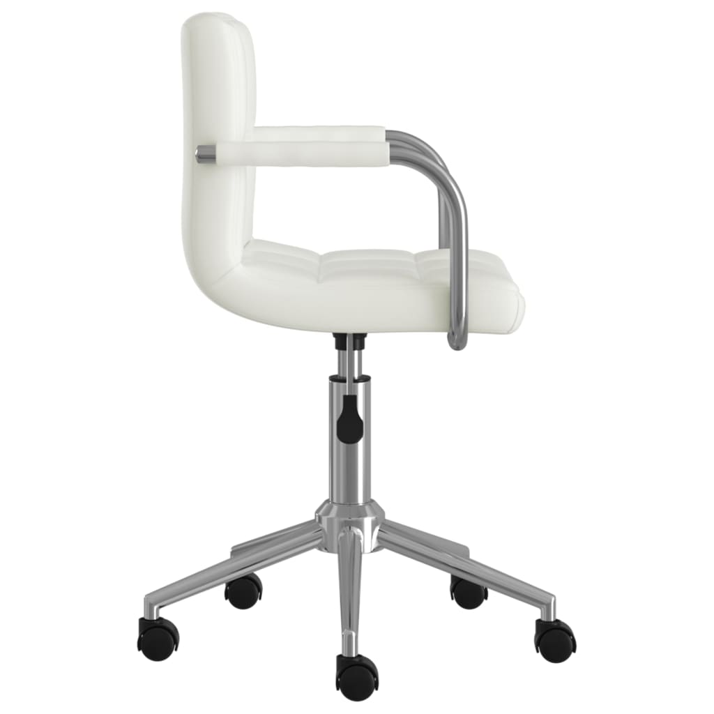 Office Chair Swivel White Faux Leather