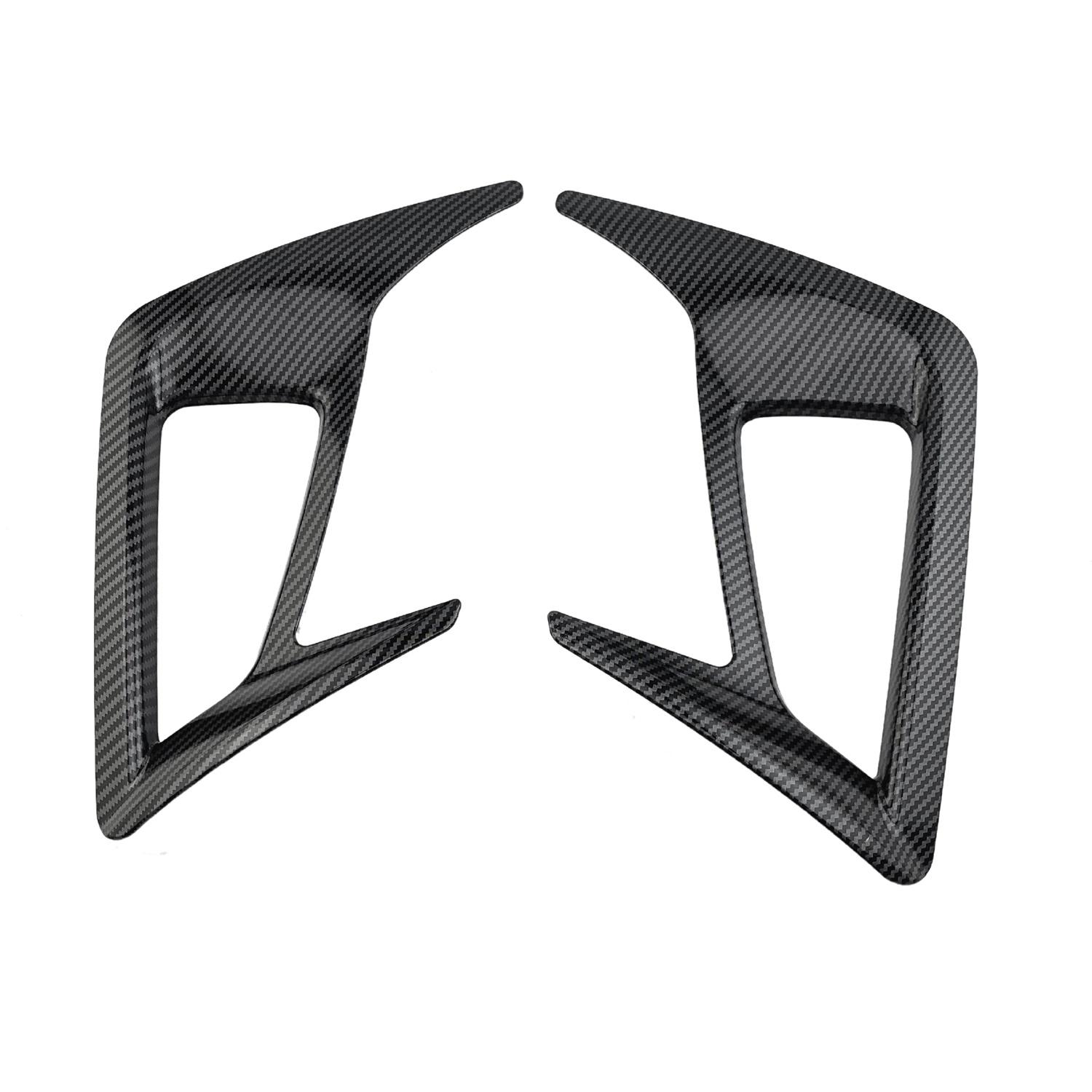 NR-2Pcs Rear Fog Light Lamp Frame Cover Trim For Ford Focus Hatchback MK4 2019-2020 Carbon fiber color