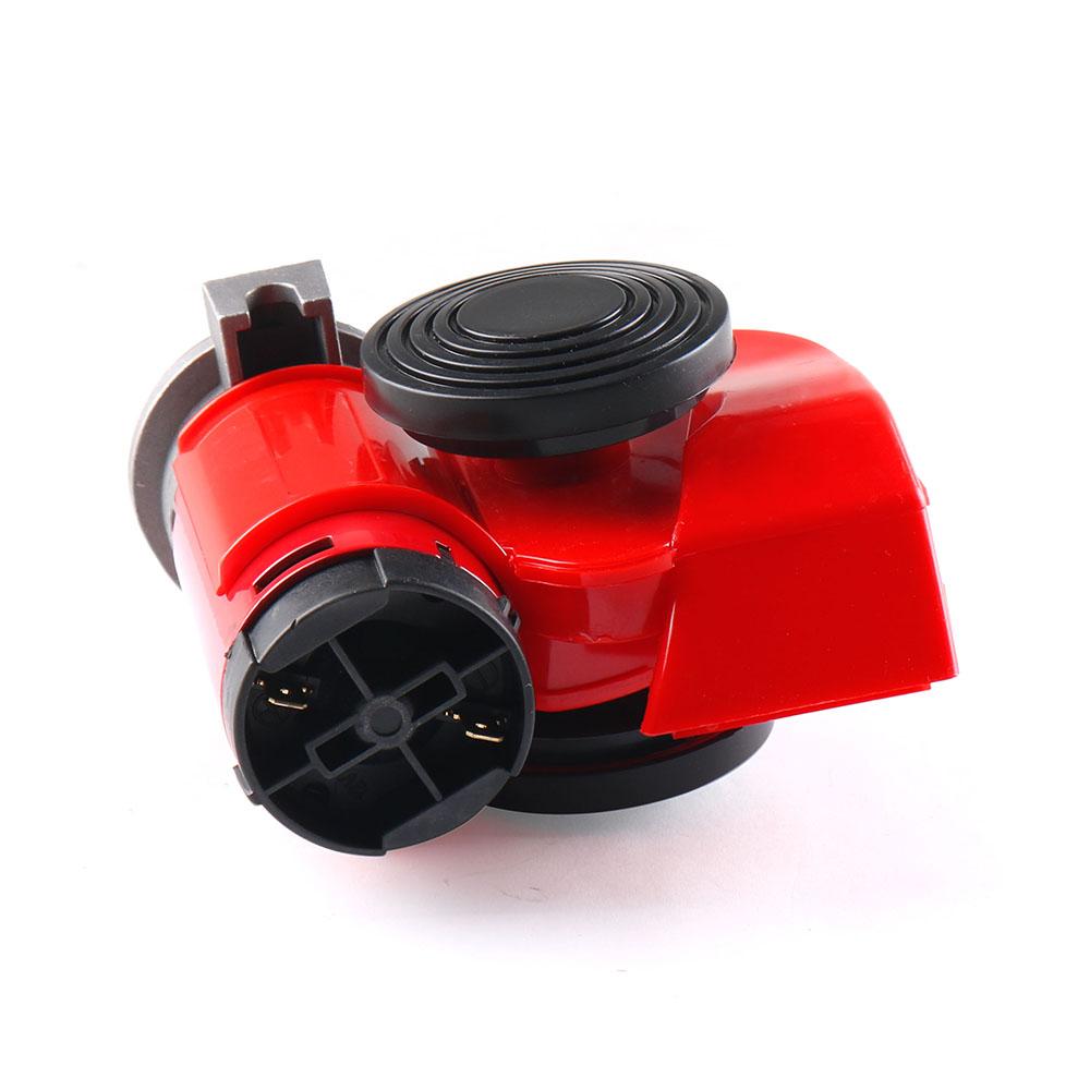 12V 115dB Red Snail Compact Air Horn Air Car Truck Multi-tone & Claxon Horns 450Hz for Cars Vehicles Motorcycle Boat RV