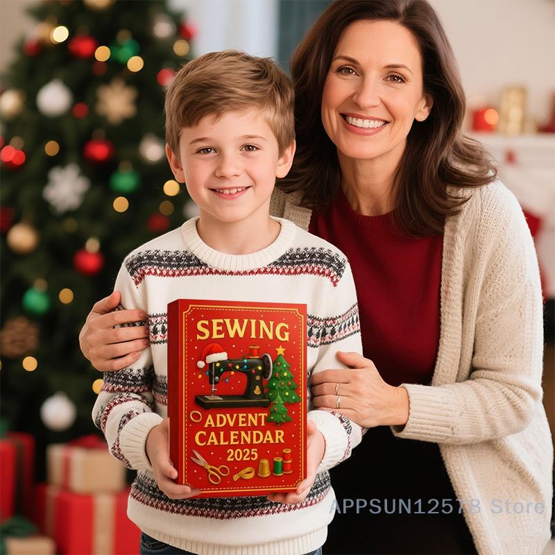 Näh-Adventskalender 2025 – 24-Tage-Weihnachts-Countdown-Set mit Acryl-Hängedekorationen