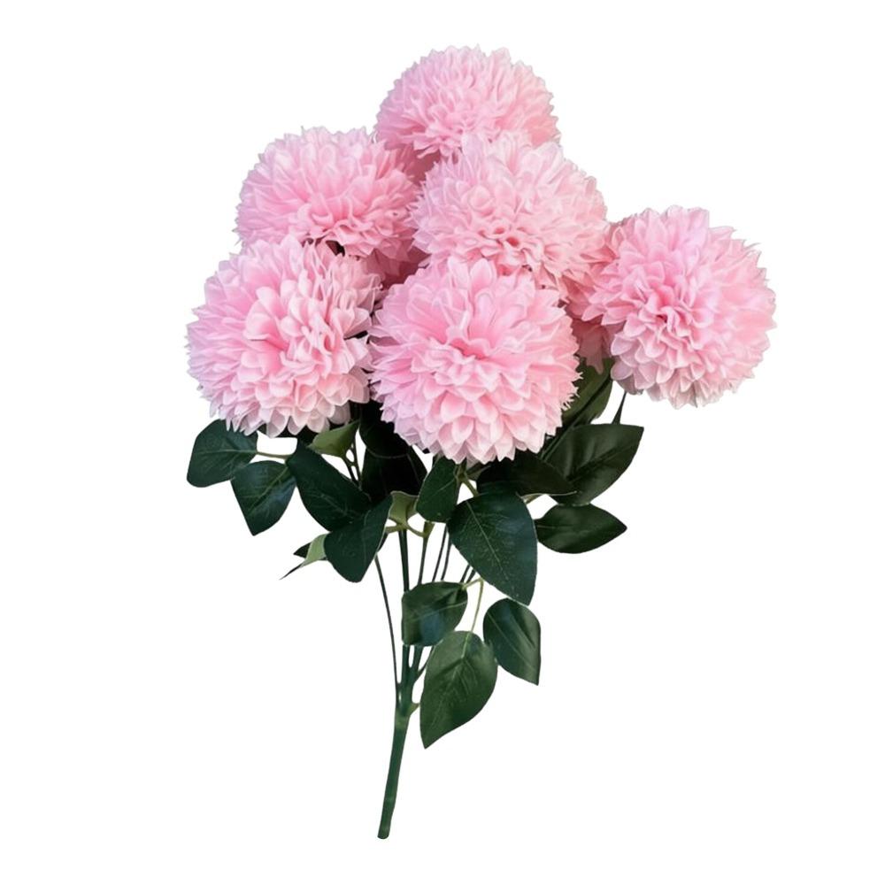 9 Heads Artificial Dandelion Bouquet Dyed Edged DIY Floral Materials Chrysanthemum Bunch Silk Cloth Realistic Simulation Flowers