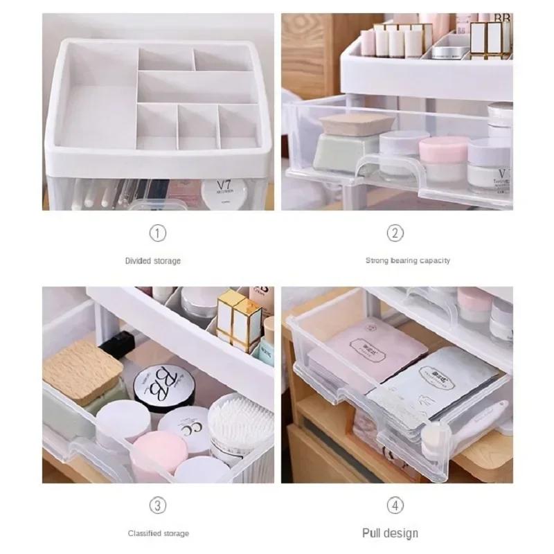 Plastic Makeup Storage Box with Drawers - a Multifunctional Makeup Storage Box for Jewelry, Brushes, and Beauty Essentials