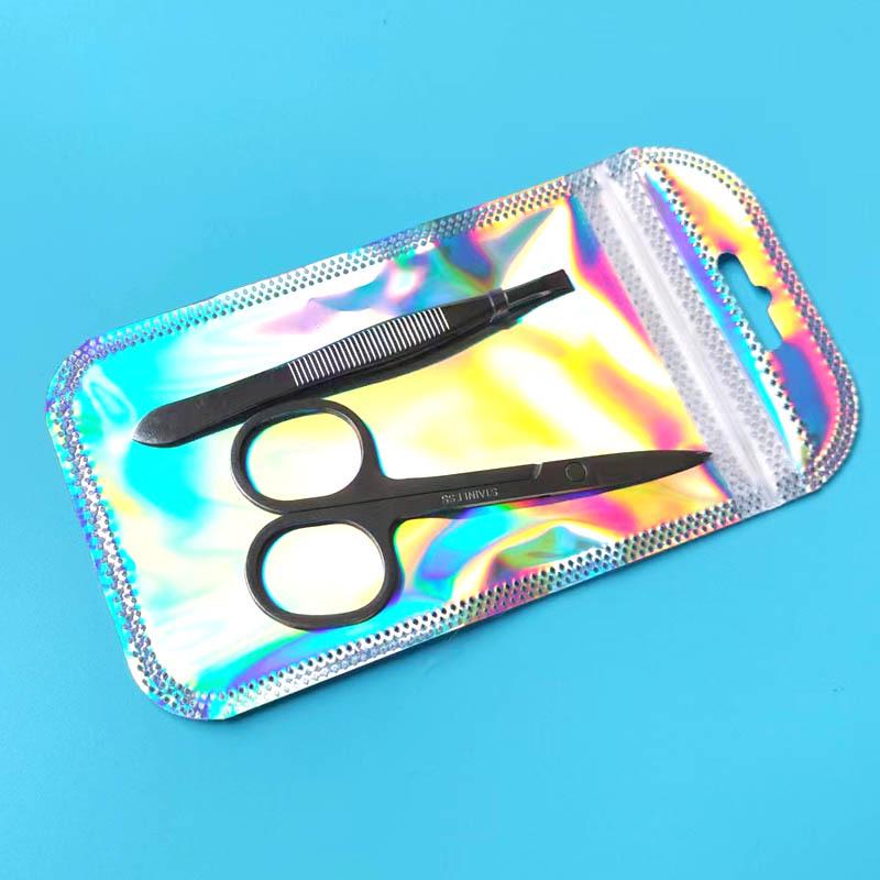 2-Piece Stainless Steel Eyebrow Trimming Set: Scissors & Tweezers for Beginners