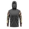 Mens UPF 50 Long Sleeve Fishing Shirt With Hood Face Cover Quick-Dry Breathable Bamboo Fiber Sun Protection Top Outdoor