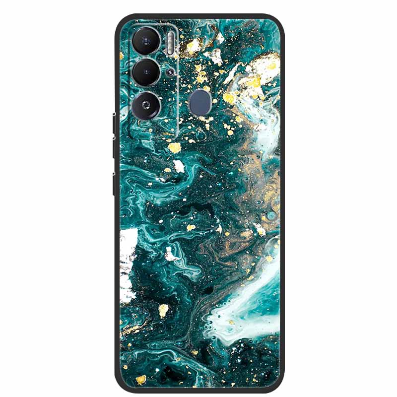 For Tecno Pova Neo Case Marble Soft Silicone Back Cover Phone Case for Tecno Pova Neo Bumper Coque LE6 Shockproof PovaNeo Funda