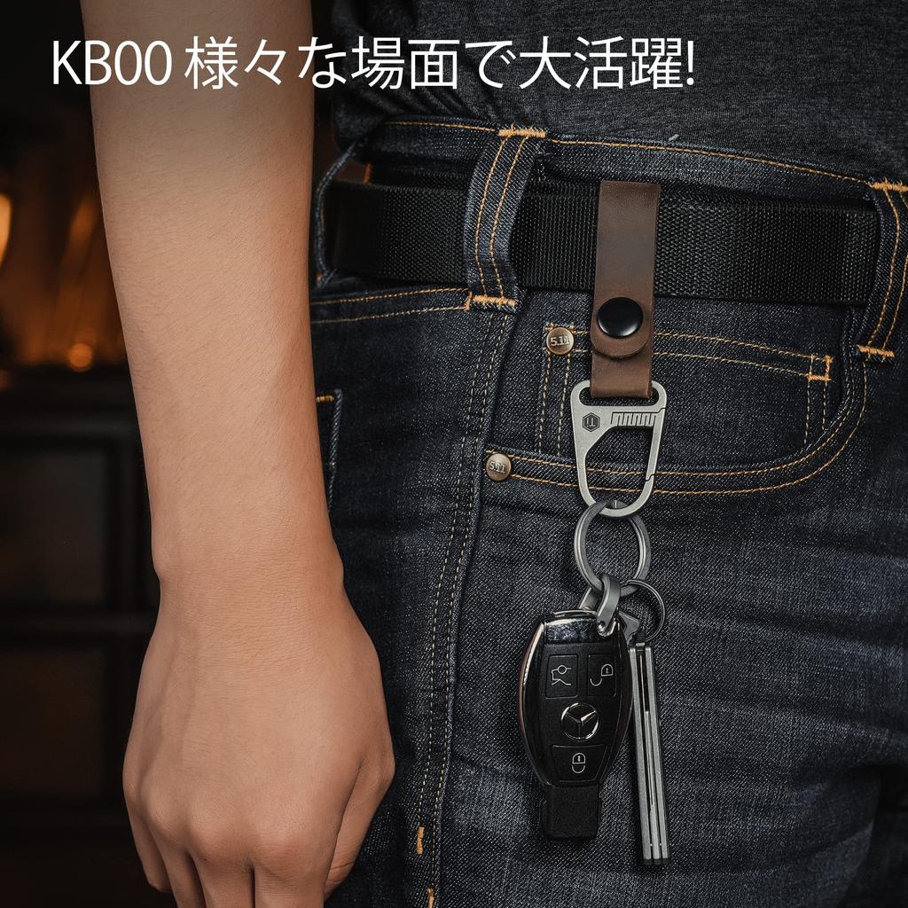 KeyUnity KB00 Titanium Carabiner Keychain with Tag Loop Panel for Outdoor 2 Colors Patch, & Camping,