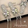 Pearls Butterfly Bang Clip Head Wear Rhinestone Side Clip Creative Tassel Hair Clip  Headwear