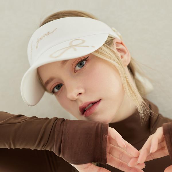 J.JANE Logo Ribbon Sun Cap (Ivory)