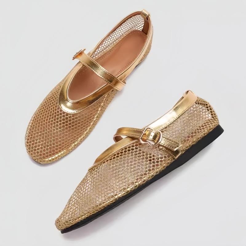 

Fashion Summer Mesh Women Sandals 2025 New Style Comfortable Flats Sandals Fashion Casual Buckle Verstaile Ladies Flat Sandals women 35 золотой