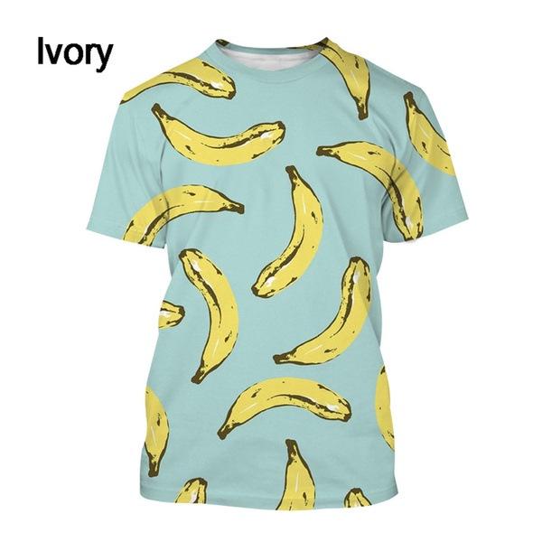 3D Printed Fruit Banana Men's T-shirt Fun Women Casual Comfortable Plus Size Round Neck Short Sleeved T-shirt
