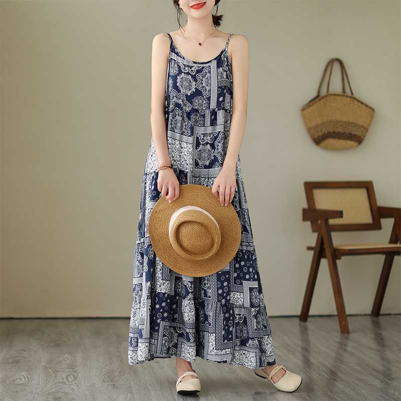 Printed Camisole Long Dress for Women