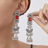 Vintage Bohemian Light Titanium Alloy Earrings , Ethnic Style Ear Cuff Stud Set for Women