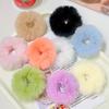 2 Pcs New Colorful Fluffy Hair Band for Women Girls Ponytail Holder Hair Tie Plush Scrunchie Rubber Band Fashion Hair Accessories