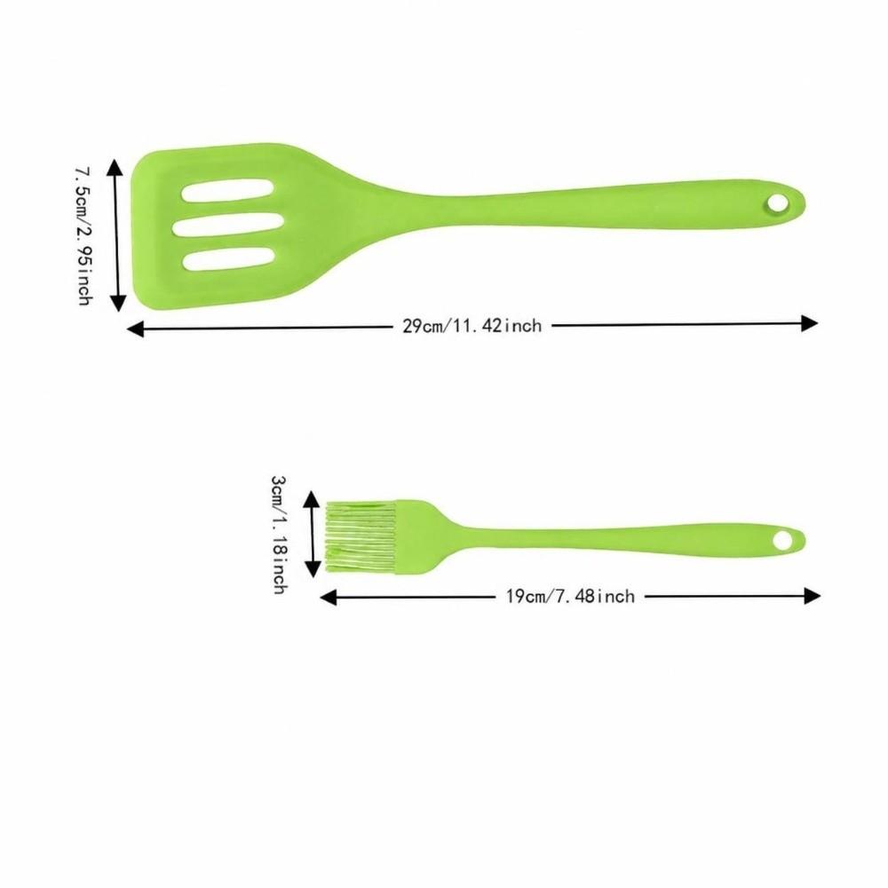 Red Green Kitchen Utensil Set Silicone Cooking Utensil Set Practical Baking Tool Set  Home Bakery