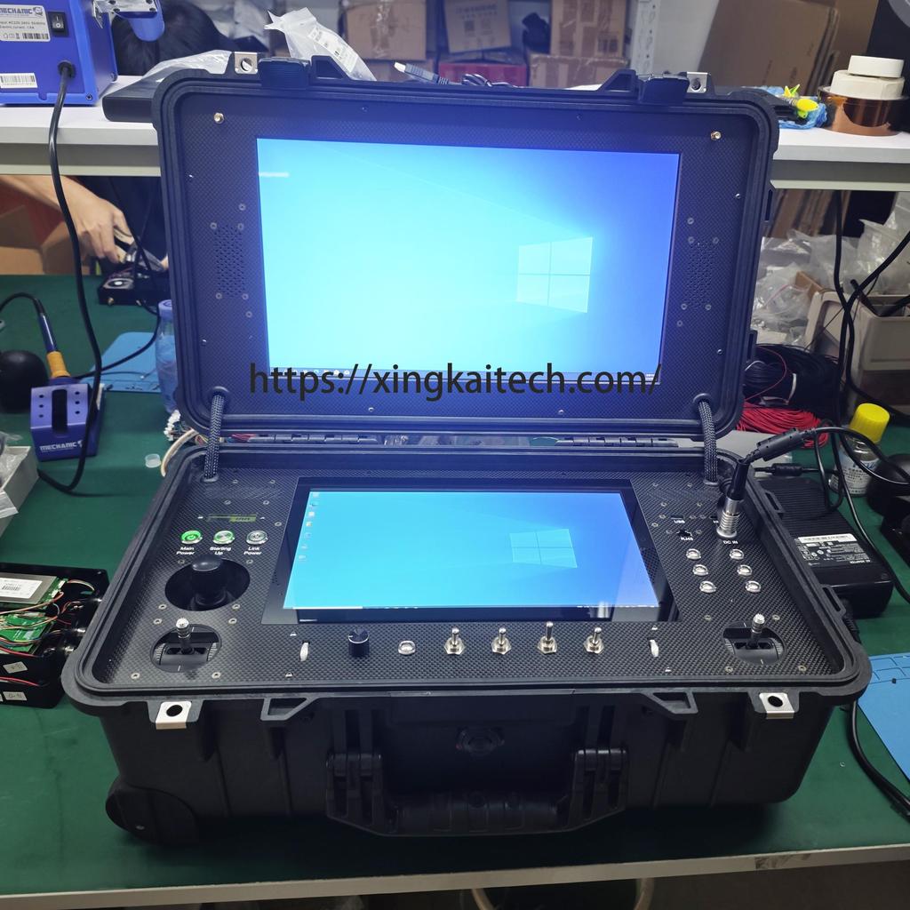 FPV Drone Dual Screen Ground Station With Built-in Remote Telemetry And Pod Remote Control Technology