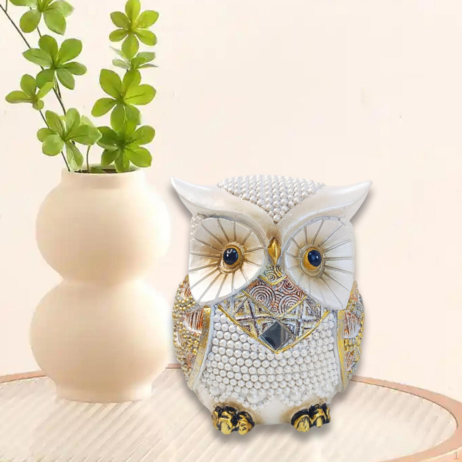 

Owl Figurine for Home Decor And Gift Ideas Office Living Room срібний