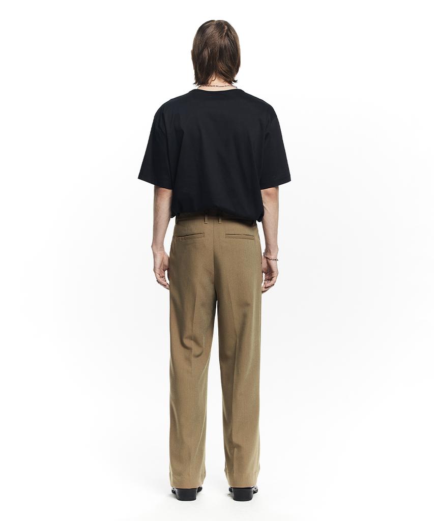 MAISON MINED Saint Two Tuck Wide Pants Beige