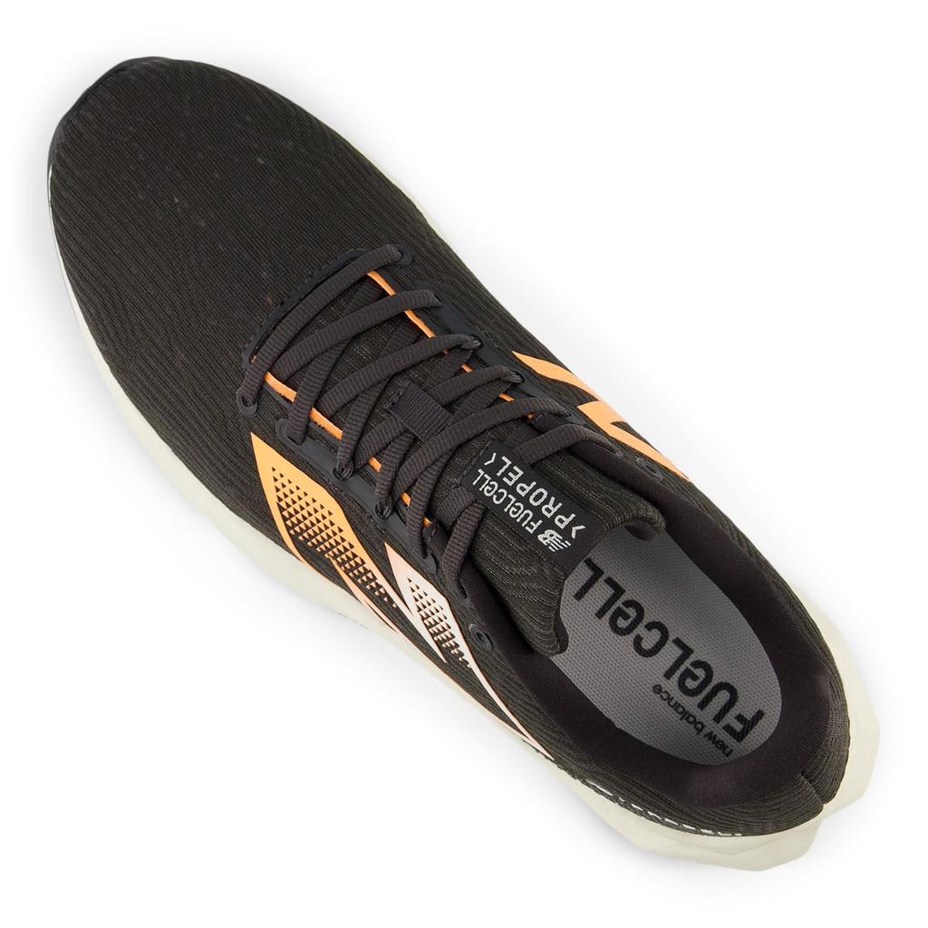New Balance FuelCell Propel v5 Running Shoes Lightweight Cushioned Sneakers for Road Running and Training - Black/Orange (CB5) (Size27.5 cm D)
