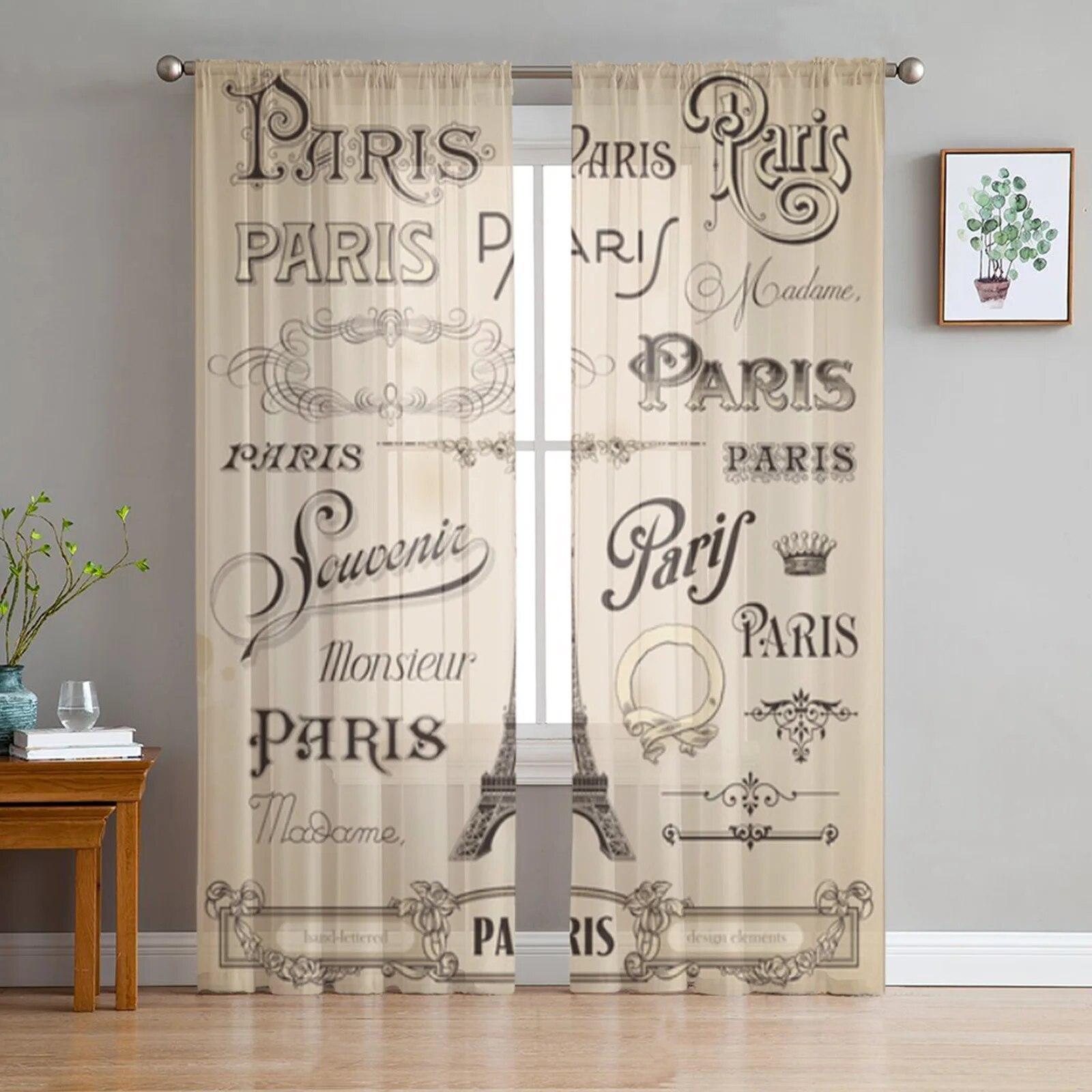 

Париж Сена женщина Эйфелева башня красные губы Париж прозрачные шторы для гостиной спальни обработка окон кухня шифоновая занавеска 135W x 244H(cm)