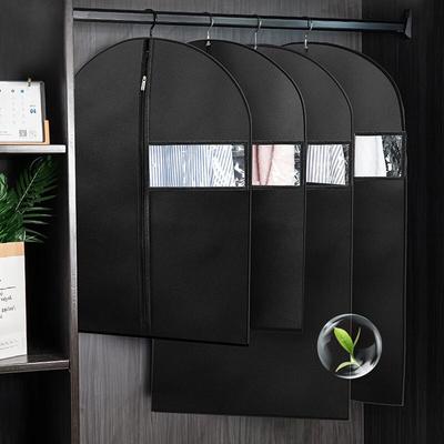 Siyah Toz Geçirmez Giyim Su Geçirmez Elbise Kapakları tozluk Ceket Takım Elbise Koruyucu Asılı Giysi Çanta Dolap Organizatör