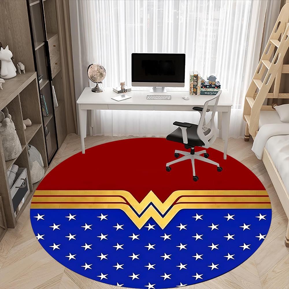 1pc Wonder Woman Office Round Area Rug, Under Office Chairs Bedroom Living Room Home Decor, Room Deco, Available in Various Sizes