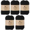 Raw Wool Yarn Hug Cotton Medium Thickness 30g Cotton Made In Japan Set of 5 Balls Black (approx. 84m) 100% 12.