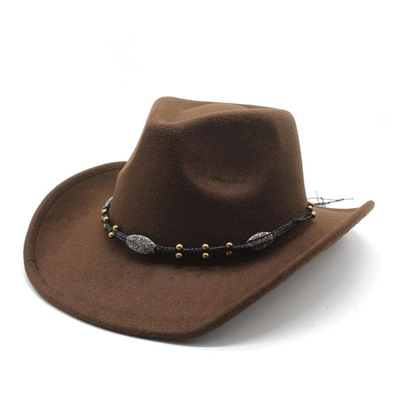 Tibetan Woolen Hat Women'S Versatile British Jazz Top Hat Tourist Mountaineering Western Cowboy Hat Men