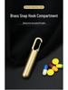 Compact Brass Pill Bottle: Waterproof, Dustproof, Moisture-Proof Storage Jar with Key Hook - Ideal for Travel or Everyday Use.
