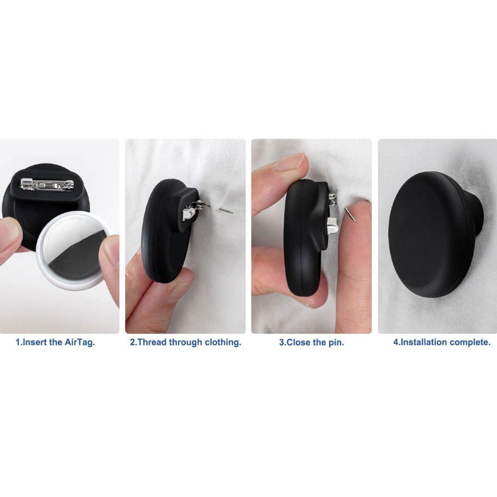 Waterproof Holder Case Anti-scratch Hidden Brooch Pin Fashion Tracker Case for AirTag Kids