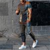 Set T-shirt e Pantaloni da Uomo Estate Manica Corta T-shirt Oversize Tute con Pantaloni da Tuta Completi con Stampe Pantaloni Tute Abbigliamento da Uomo
