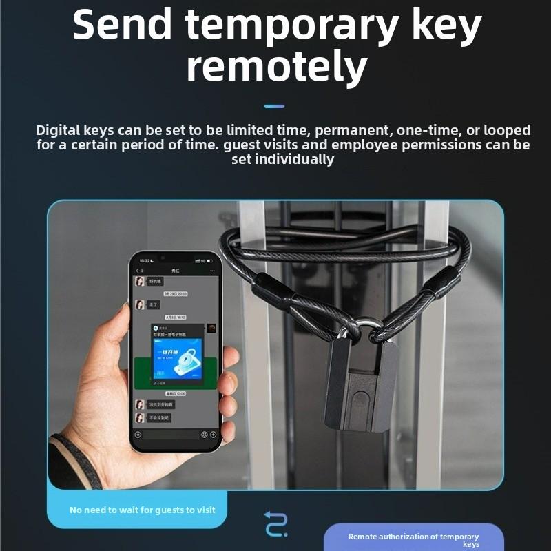 Waterproof Smart Fingerprint Padlock Mobile Phone Bluetooth All-through Lock Electronic Lock Luggage Cabinet Lock Drawer Fingerprint Lock Large