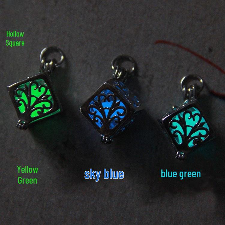 Unisex Luminous Hollow Heart Pendant: Magic Alloy Box with Openable Design