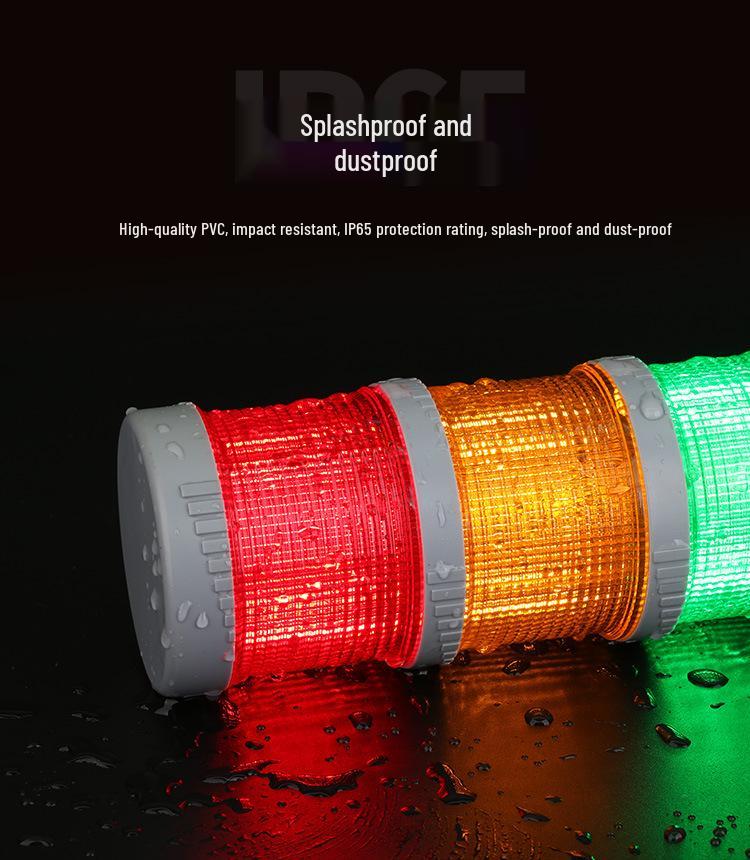 LED Multi-Tier Signal Tower Light with Three-Color Indicator and Audible Alarm, 24V