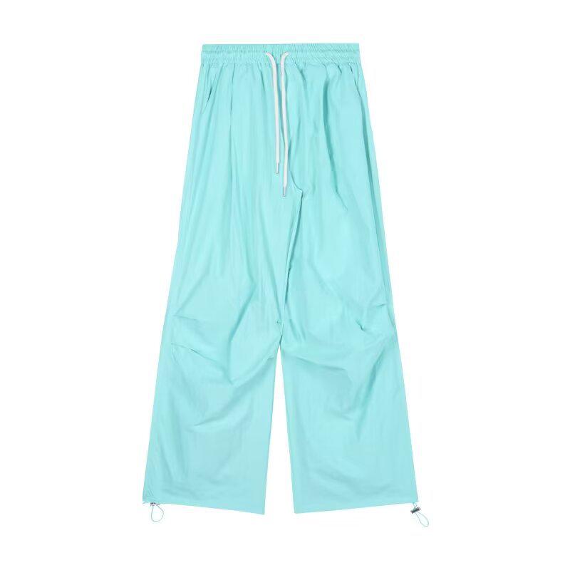 

Women s Quick-Drying Ice Silk Parachute Pants: Spring/Summer Loose, Straight, Wide-Leg Casual Trousers XL озеро синий